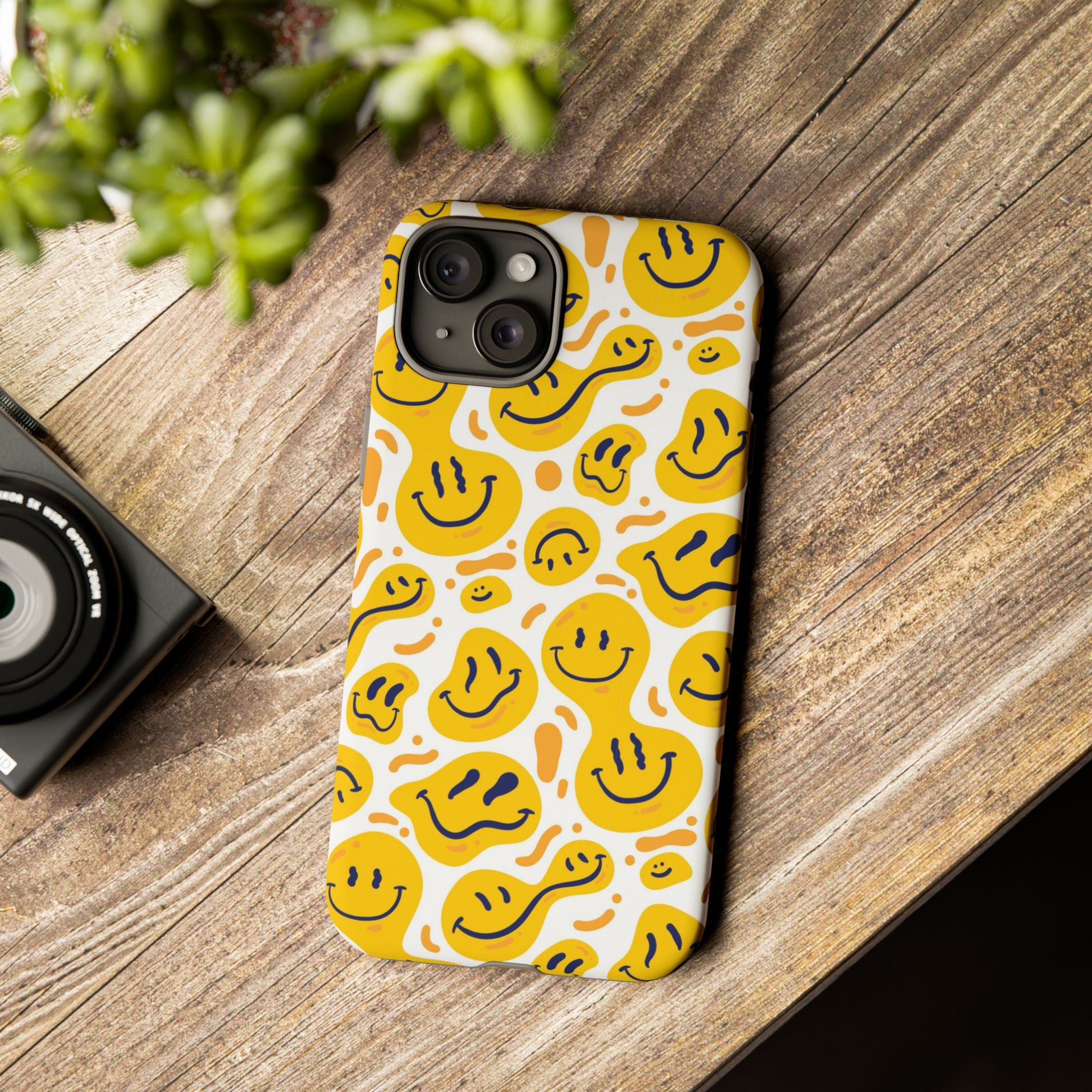 Smiley Melt Phone Case — Yellow Happy Face Protective Cover