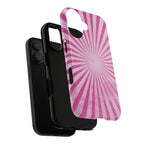 Pink Sunburst Tough Phone Case — Retro Radiant iPhone Cover