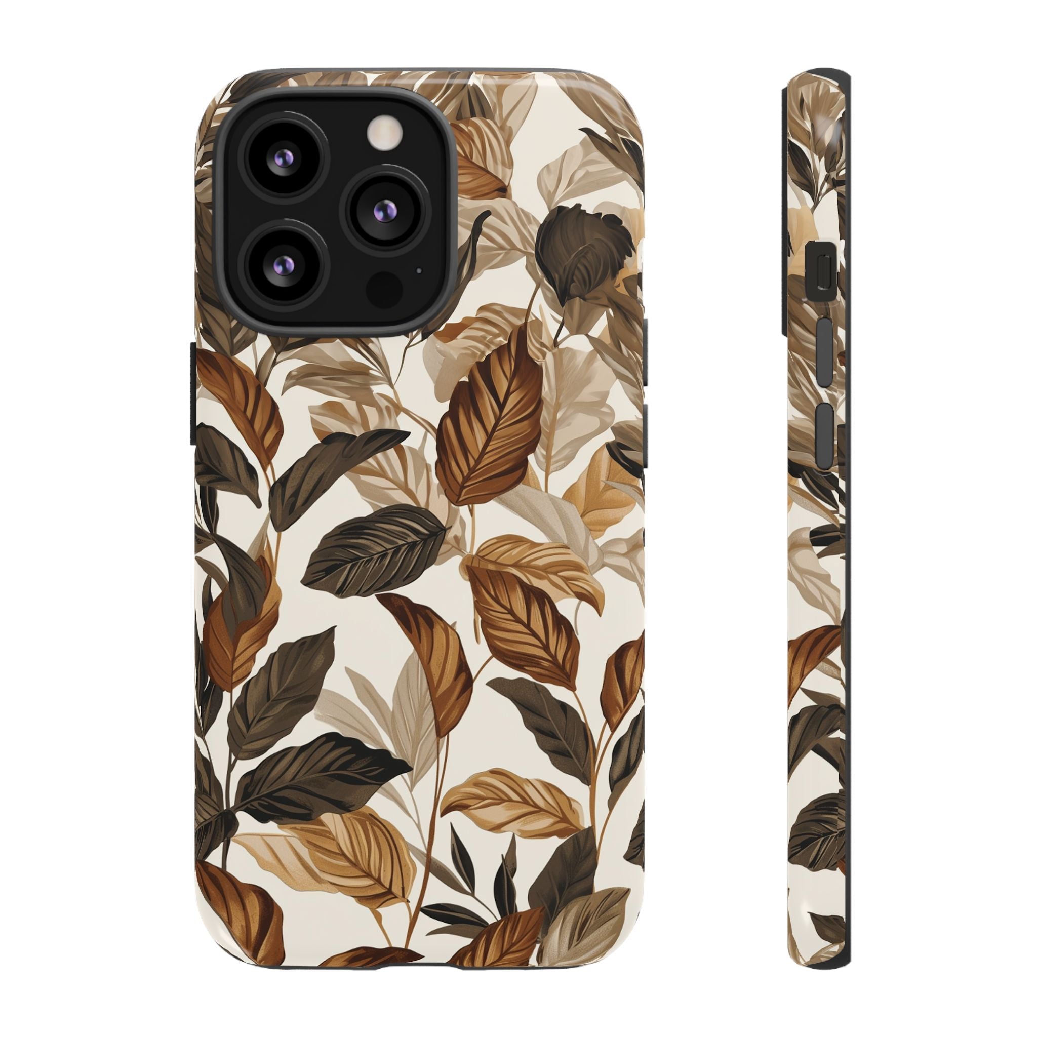 Autumn Leaves Phone Case — Brown Botanical Tough Case