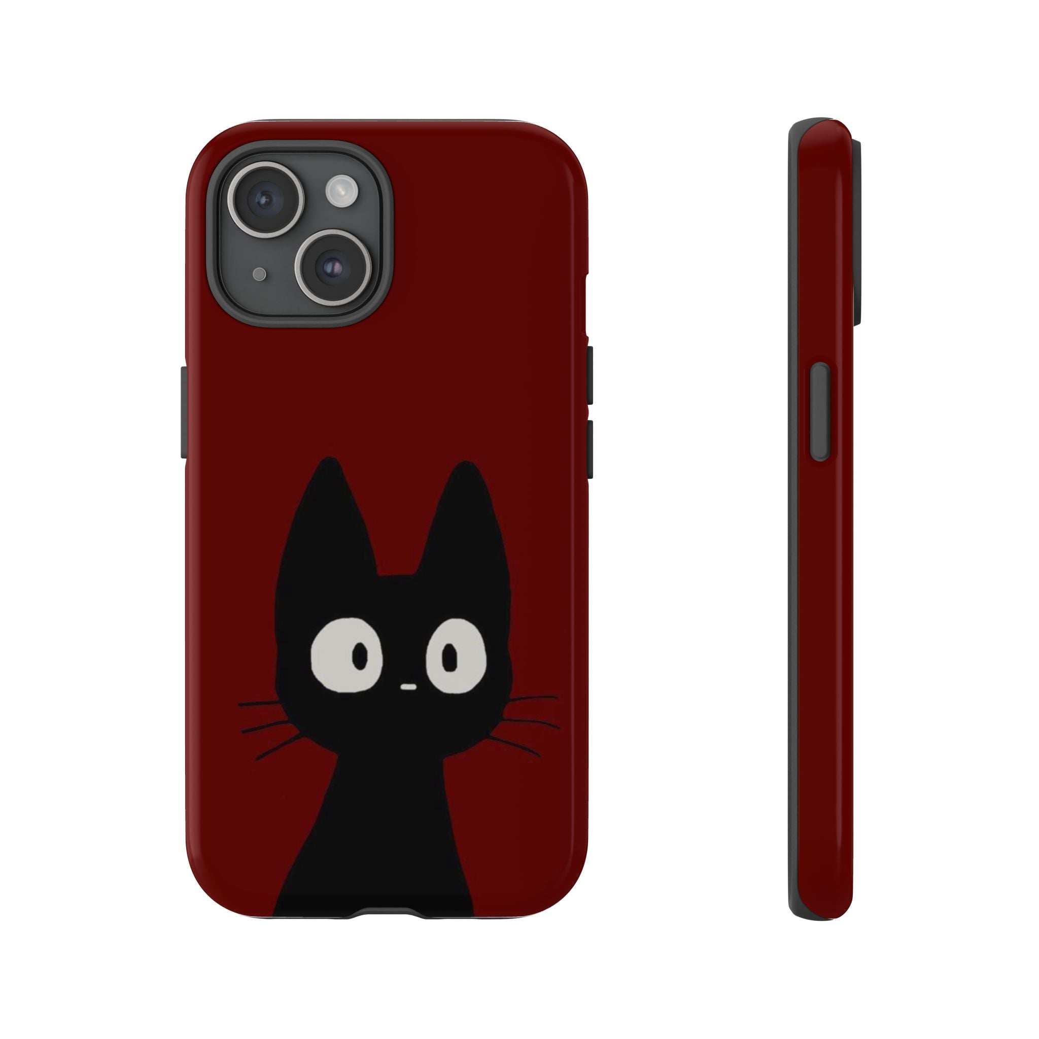 Black Cat Phone Case — Cute Kawaii Cat iPhone Cover ("Tough Cases")