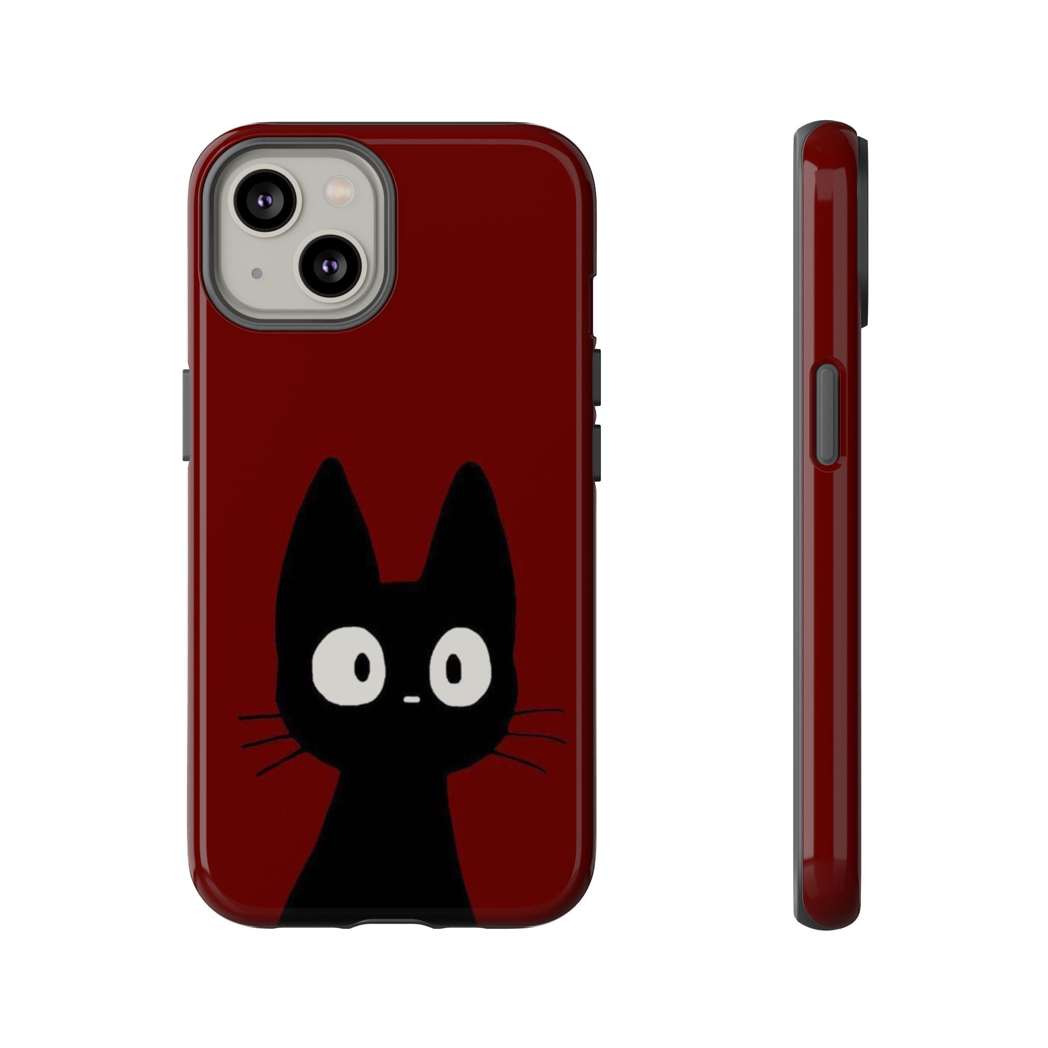 Black Cat Phone Case — Cute Kawaii Cat iPhone Cover ("Tough Cases")