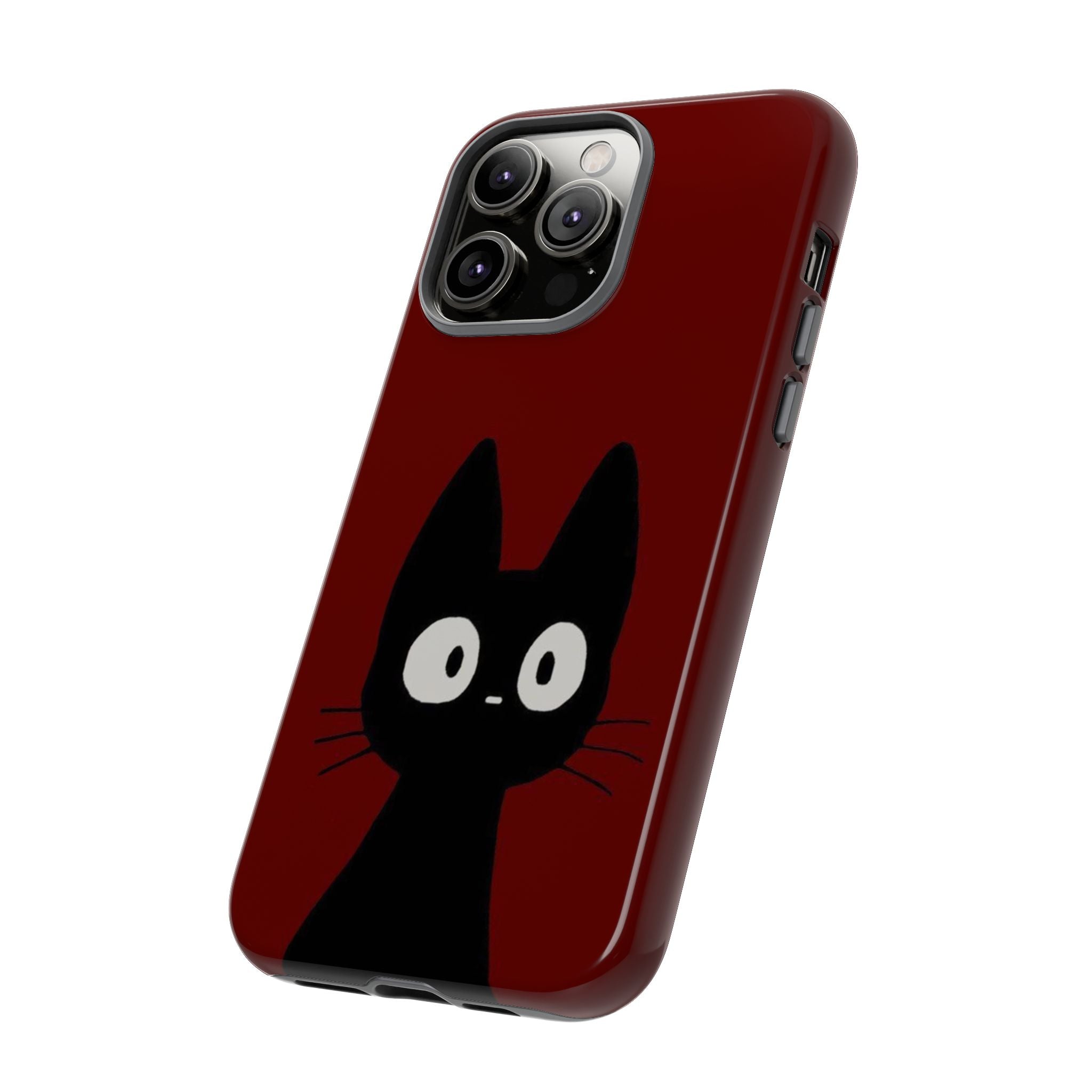 Black Cat Phone Case — Cute Kawaii Cat iPhone Cover ("Tough Cases")