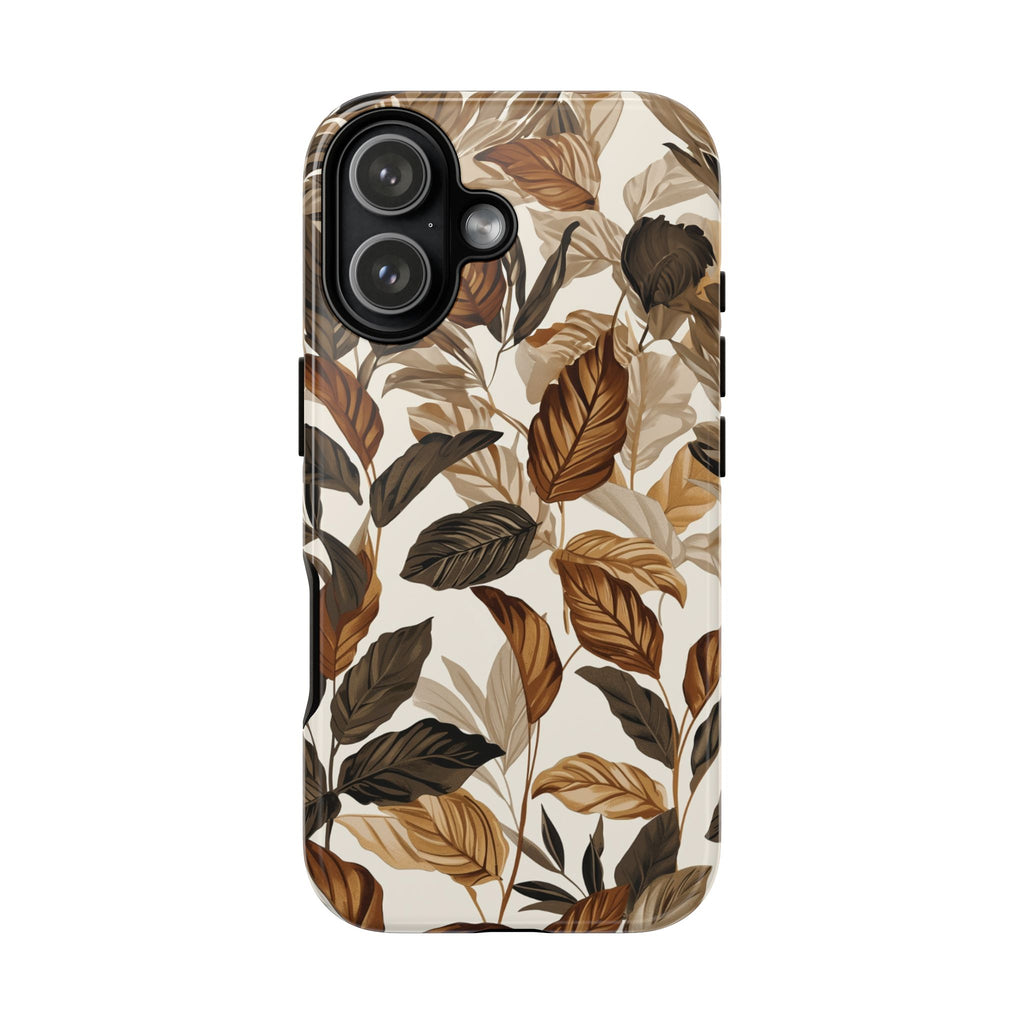 Autumn Leaves Phone Case — Brown Botanical Tough Case