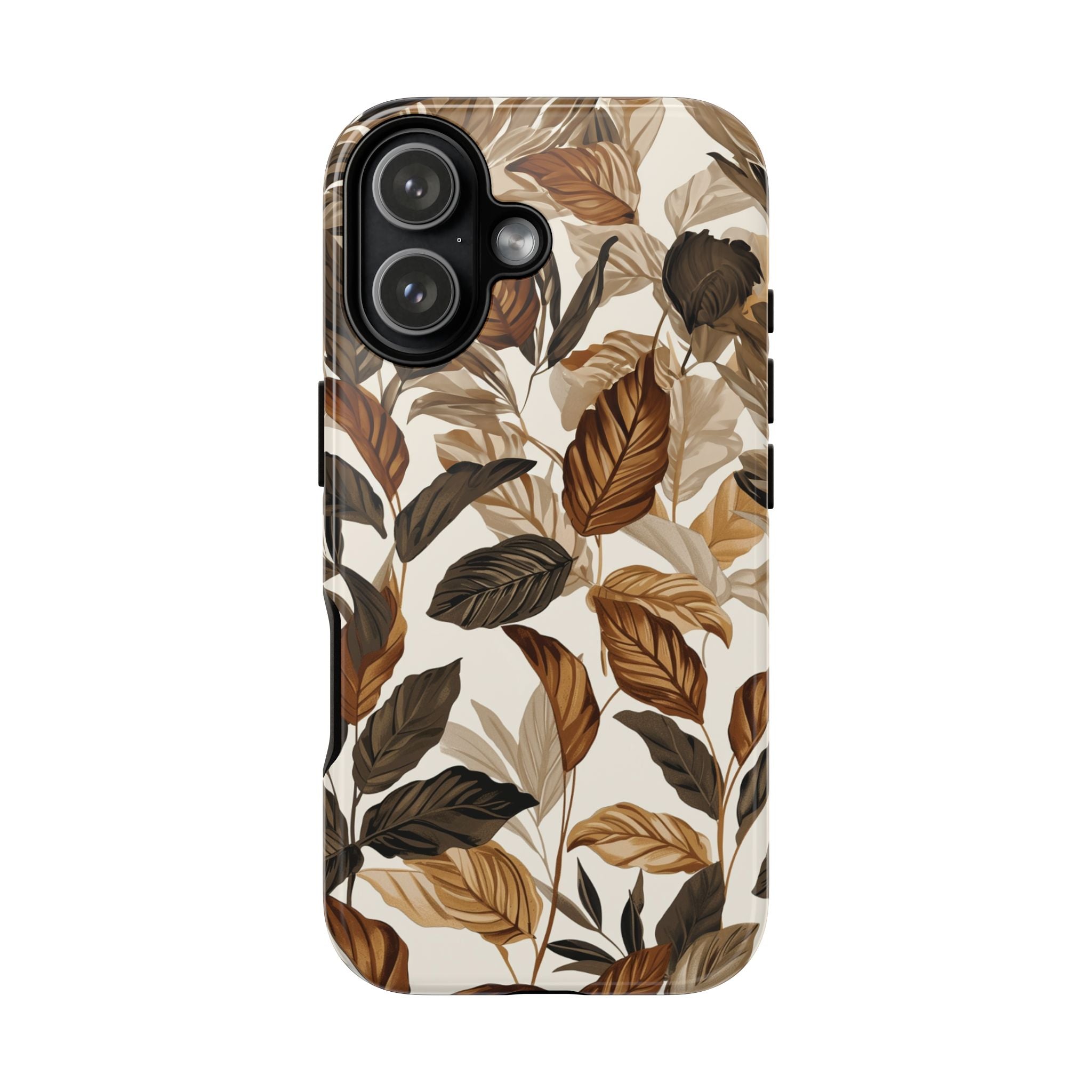 Autumn Leaves Phone Case — Brown Botanical Tough Case