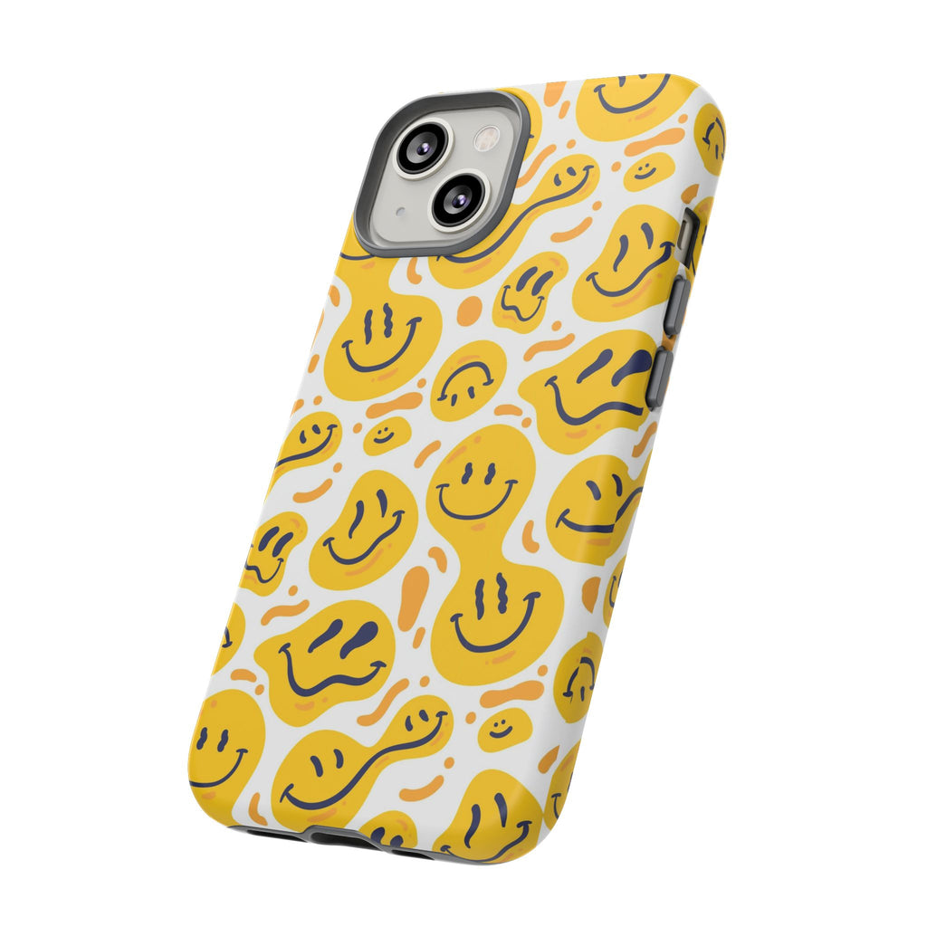 Smiley Melt Phone Case — Yellow Happy Face Protective Cover