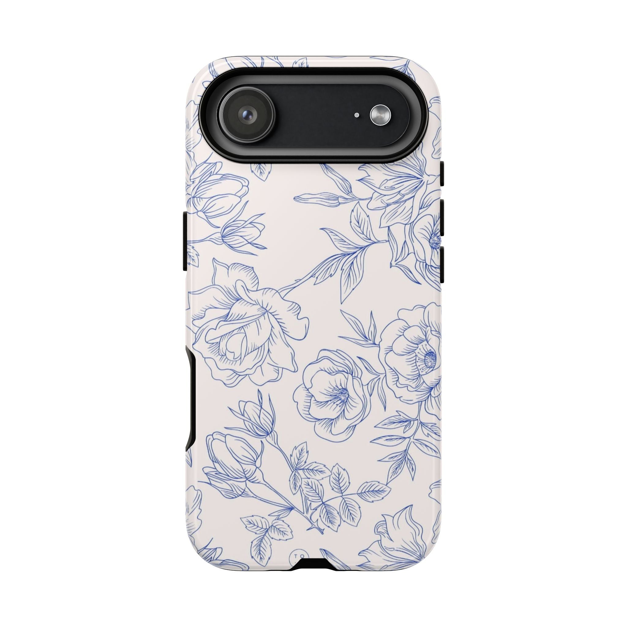 Phone Case — Blue Floral Sketch Tough Protective Case