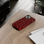 Red Bow Pattern Phone Case — Protective Tough Case with Elegant Holiday Ribbon Design