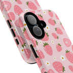 Strawberry Pattern Phone Case – Cute Pink Fruit Protective Tough Case