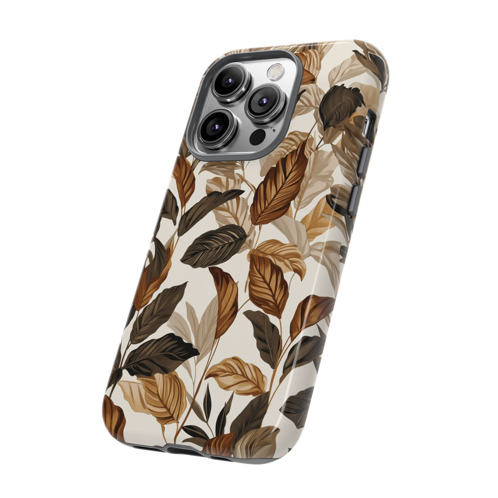 Autumn Leaves Phone Case — Brown Botanical Tough Case