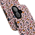 Pink Leopard Print Tough Phone Case — Durable Protective iPhone Cover