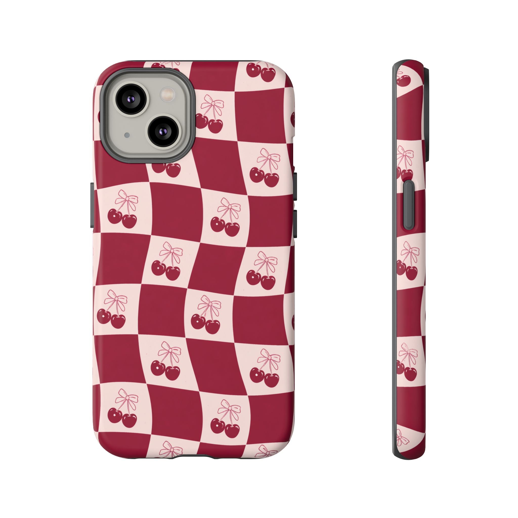 Cherry Checkerboard Tough Phone Case