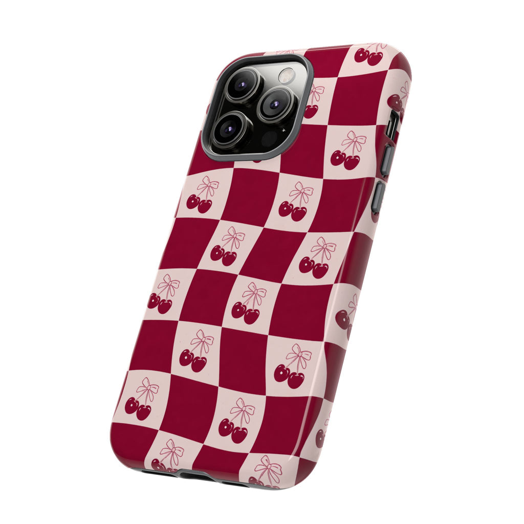 Cherry Checkerboard Tough Phone Case