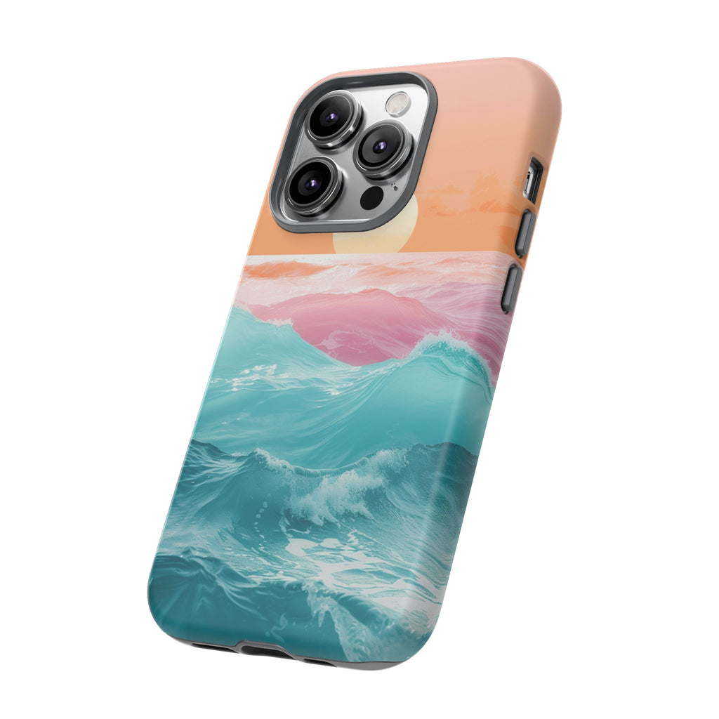 Sunset Ocean Tough Phone Case — Pastel Waves iPhone Cover