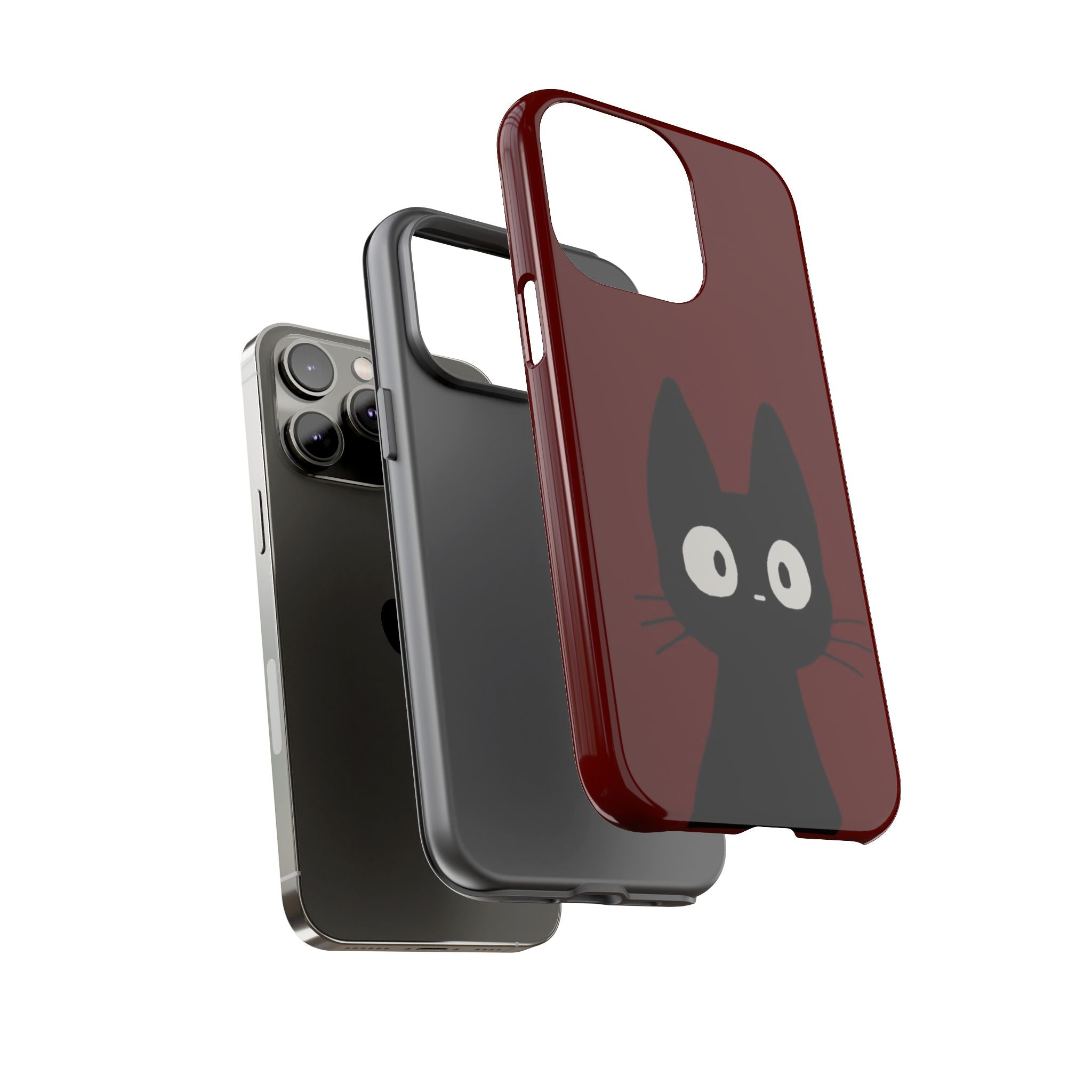 Black Cat Phone Case — Cute Kawaii Cat iPhone Cover ("Tough Cases")