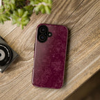 Burgundy Floral Tough Phone Case — Protective Hibiscus Pattern
