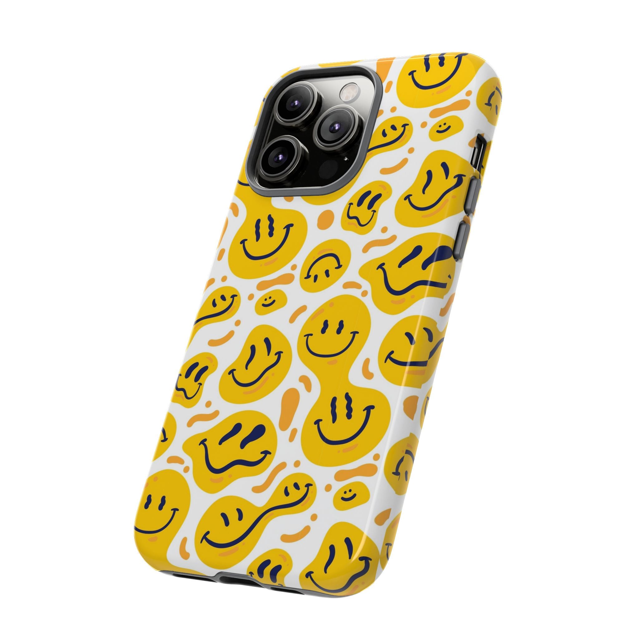 Smiley Melt Phone Case — Yellow Happy Face Protective Cover