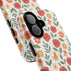 Floral Rose Pattern Tough Phone Case — Durable Garden-Inspired Protection