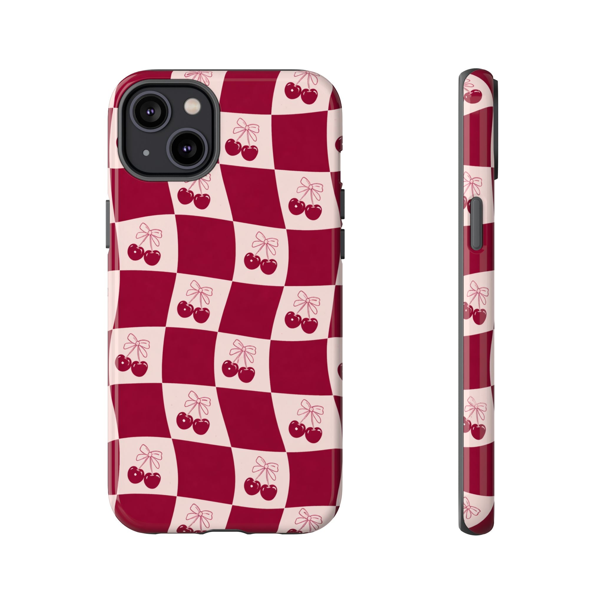Cherry Checkerboard Tough Phone Case