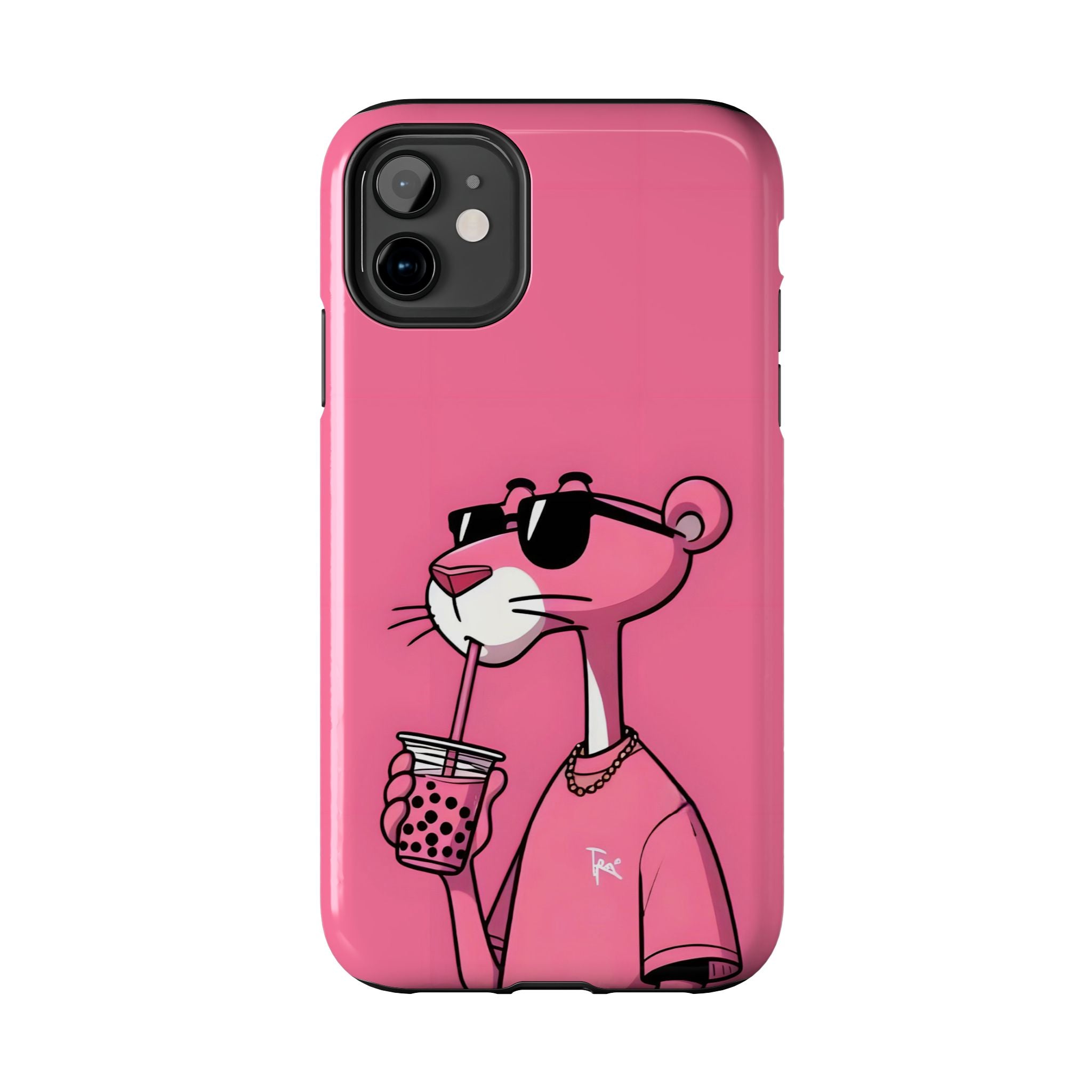 Pink Panther Bubble Tea Phone Case — Tough Protective iPhone Cover