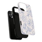 Phone Case — Blue Floral Sketch Tough Protective Case