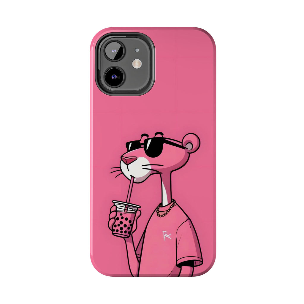 Pink Panther Bubble Tea Phone Case — Tough Protective iPhone Cover