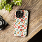 Floral Rose Pattern Tough Phone Case — Durable Garden-Inspired Protection