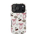 Cherry Bow Phone Case — Retro Cherry & Lips Pattern iPhone Cover