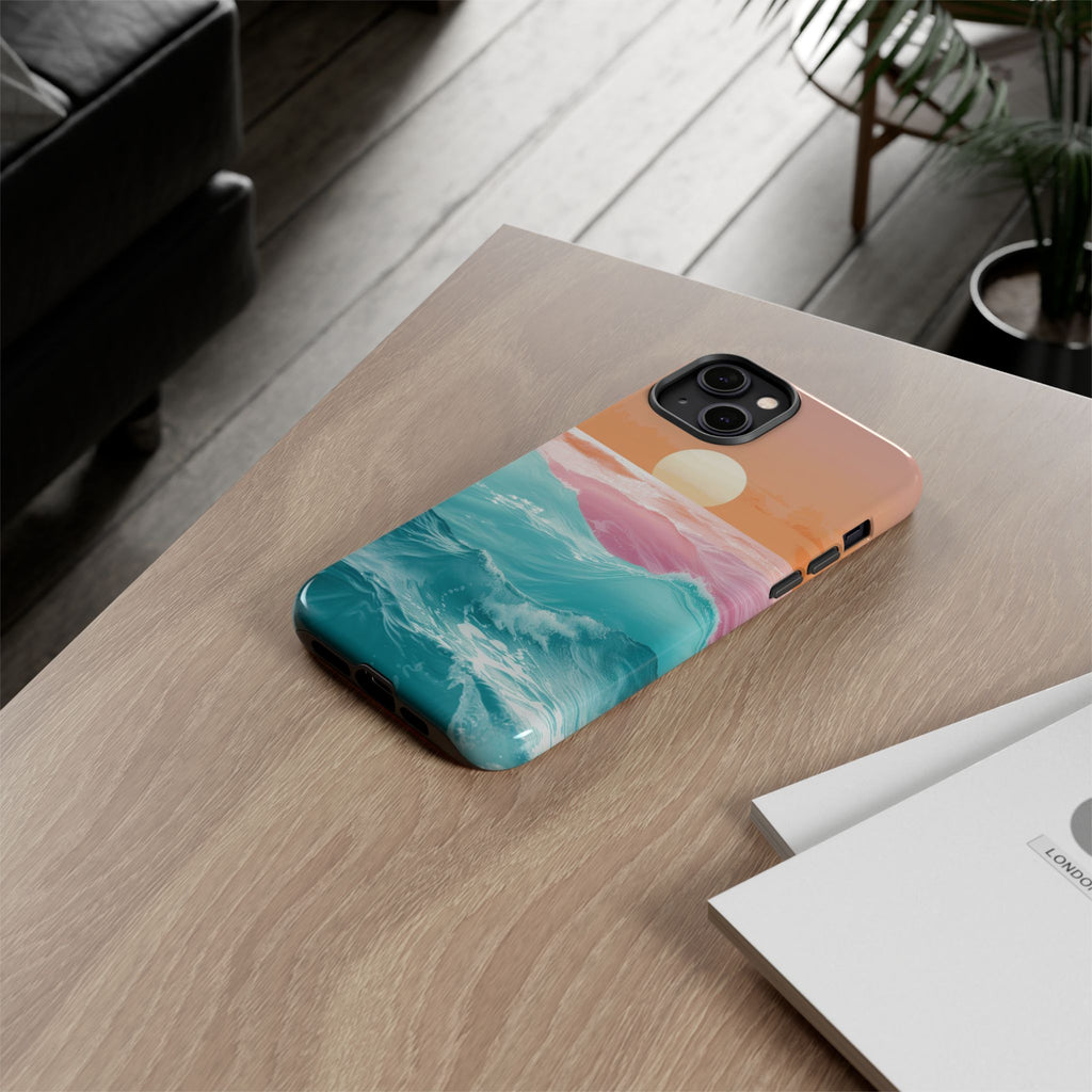 Sunset Ocean Tough Phone Case — Pastel Waves iPhone Cover