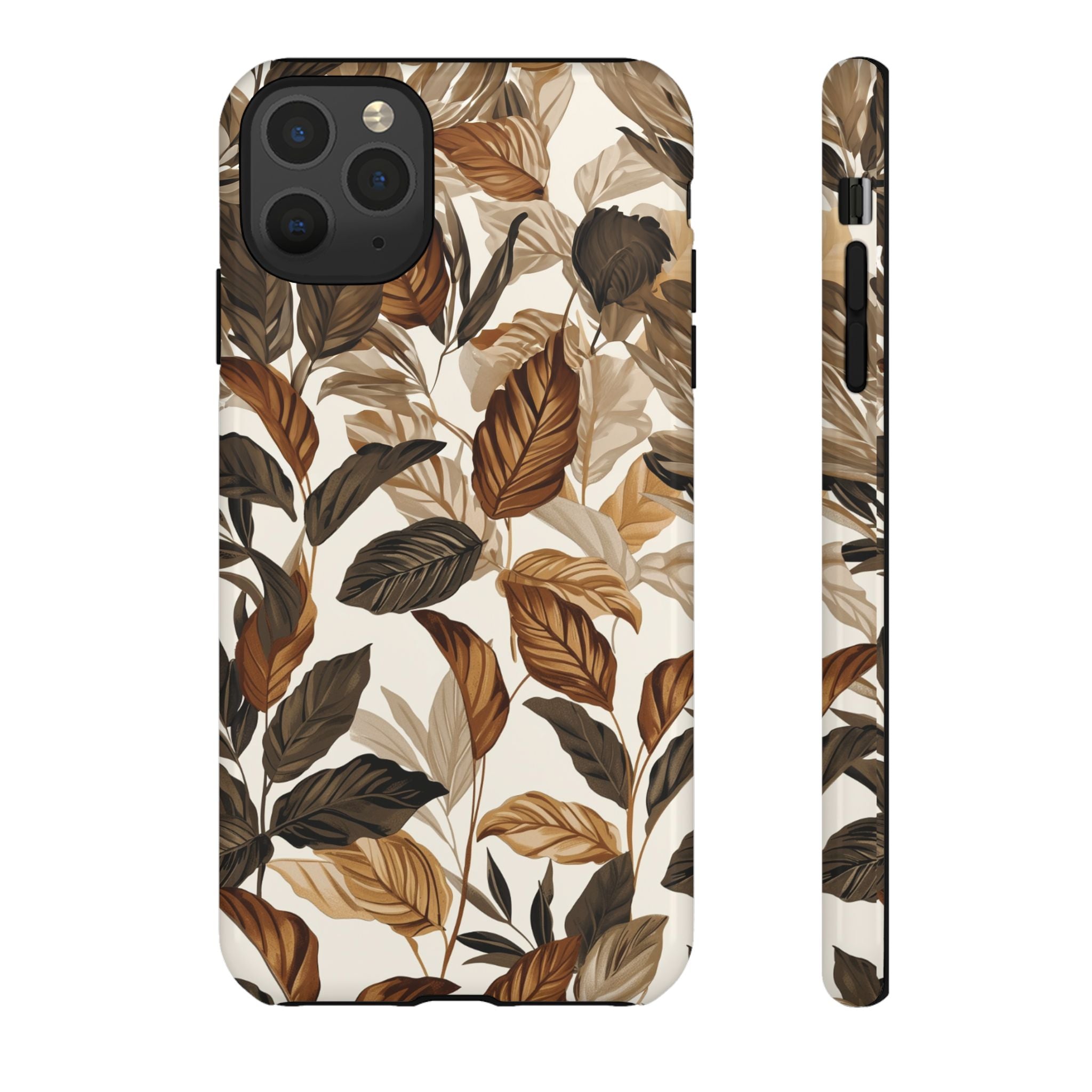 Autumn Leaves Phone Case — Brown Botanical Tough Case