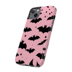 Pink Bat Pattern Tough Phone Case — Cute Halloween Bat Wings Design