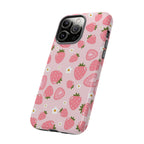Strawberry Pattern Phone Case – Cute Pink Fruit Protective Tough Case