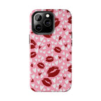 Pink Kiss Hearts Tough Phone Case — Cute Valentine Protective Phone Cover