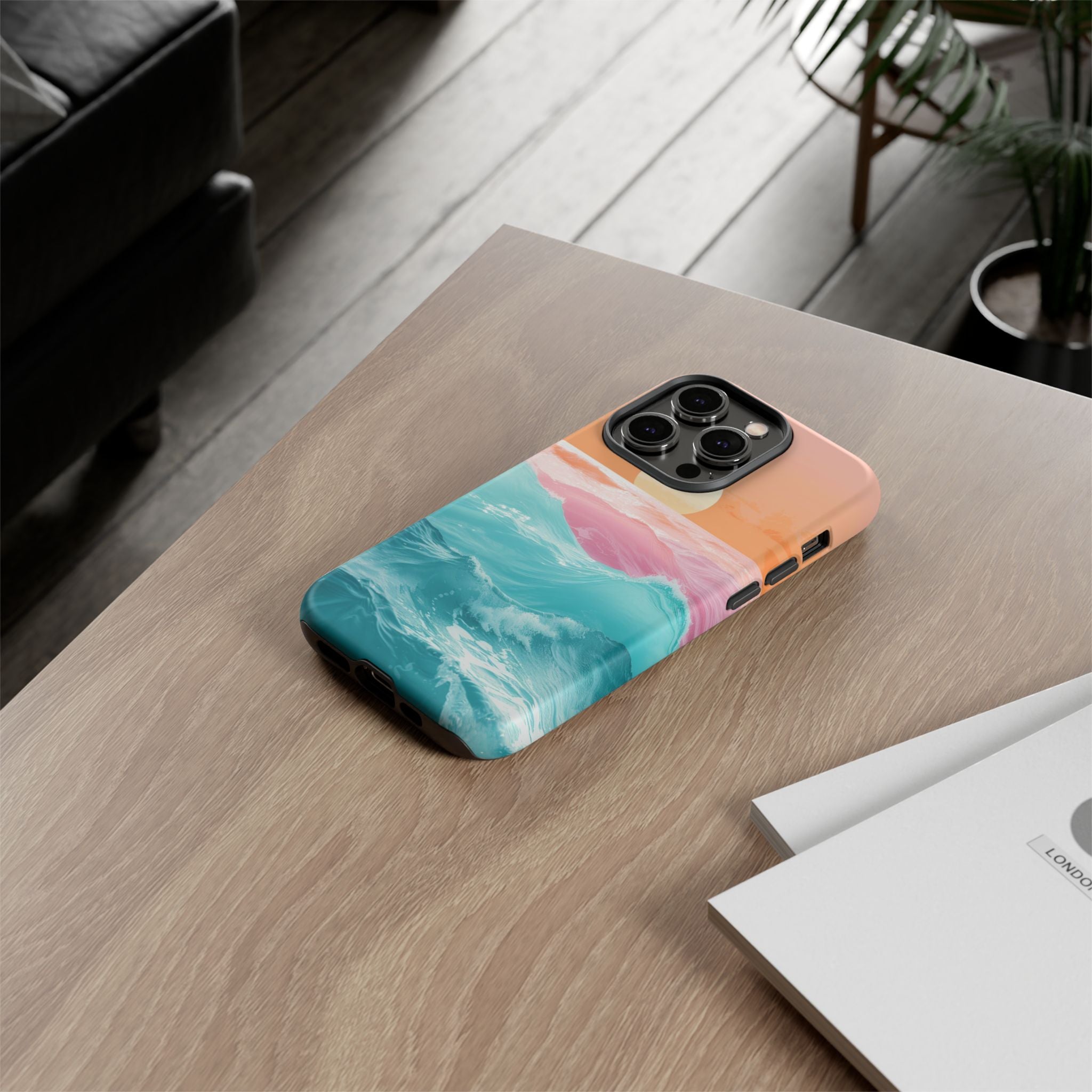 Sunset Ocean Tough Phone Case — Pastel Waves iPhone Cover