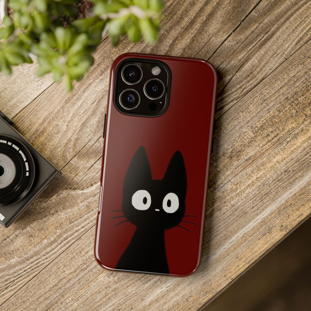 Black Cat Phone Case — Cute Kawaii Cat iPhone Cover ("Tough Cases")