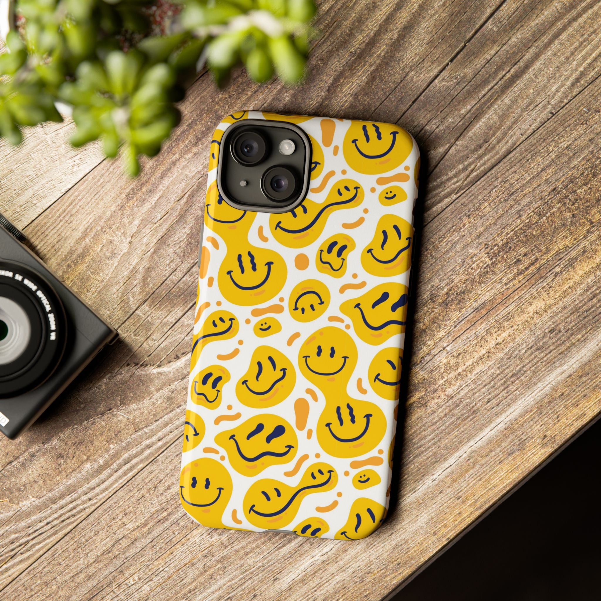 Smiley Melt Phone Case — Yellow Happy Face Protective Cover