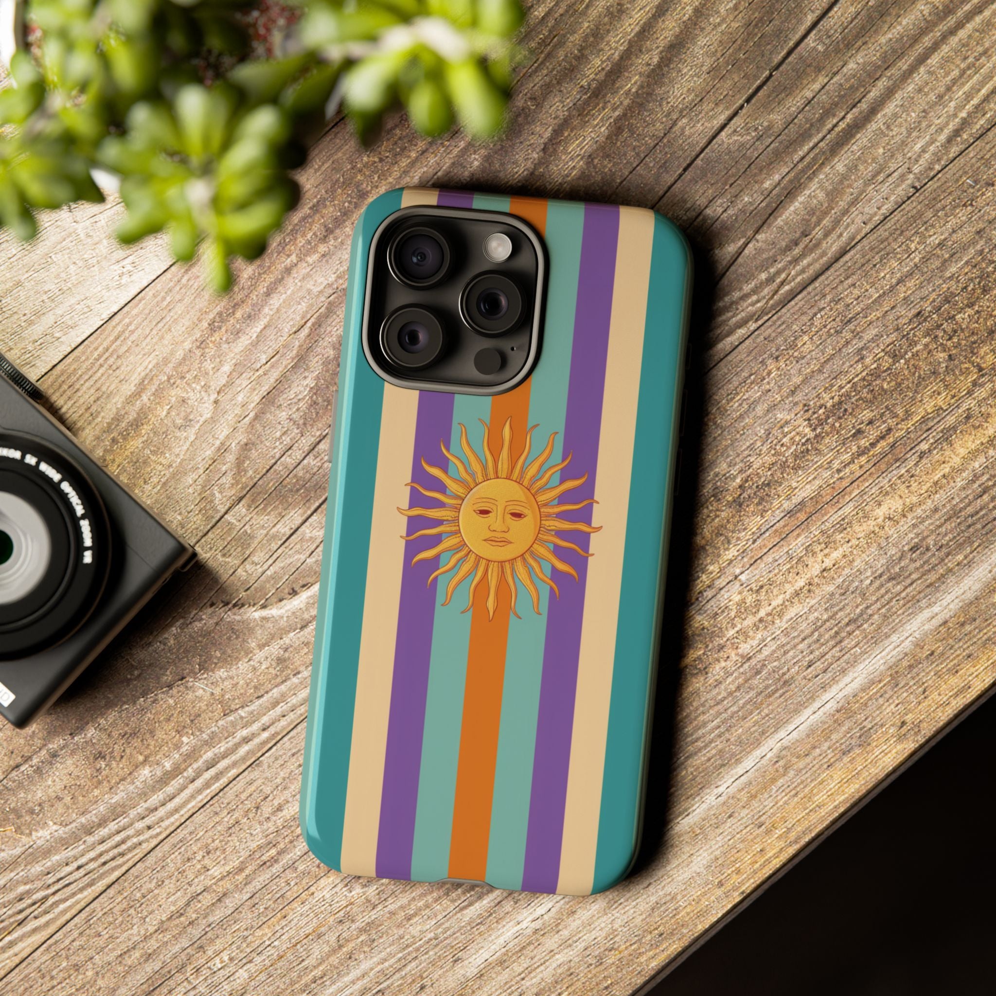 Retro Sun Stripe Tough Phone Case