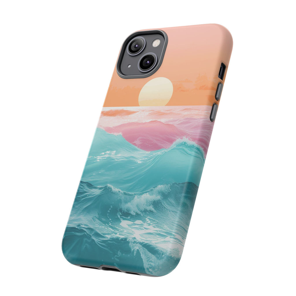 Sunset Ocean Tough Phone Case — Pastel Waves iPhone Cover