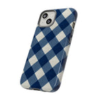 Blue Buffalo Plaid Tough Phone Case — Durable Protective iPhone Cover