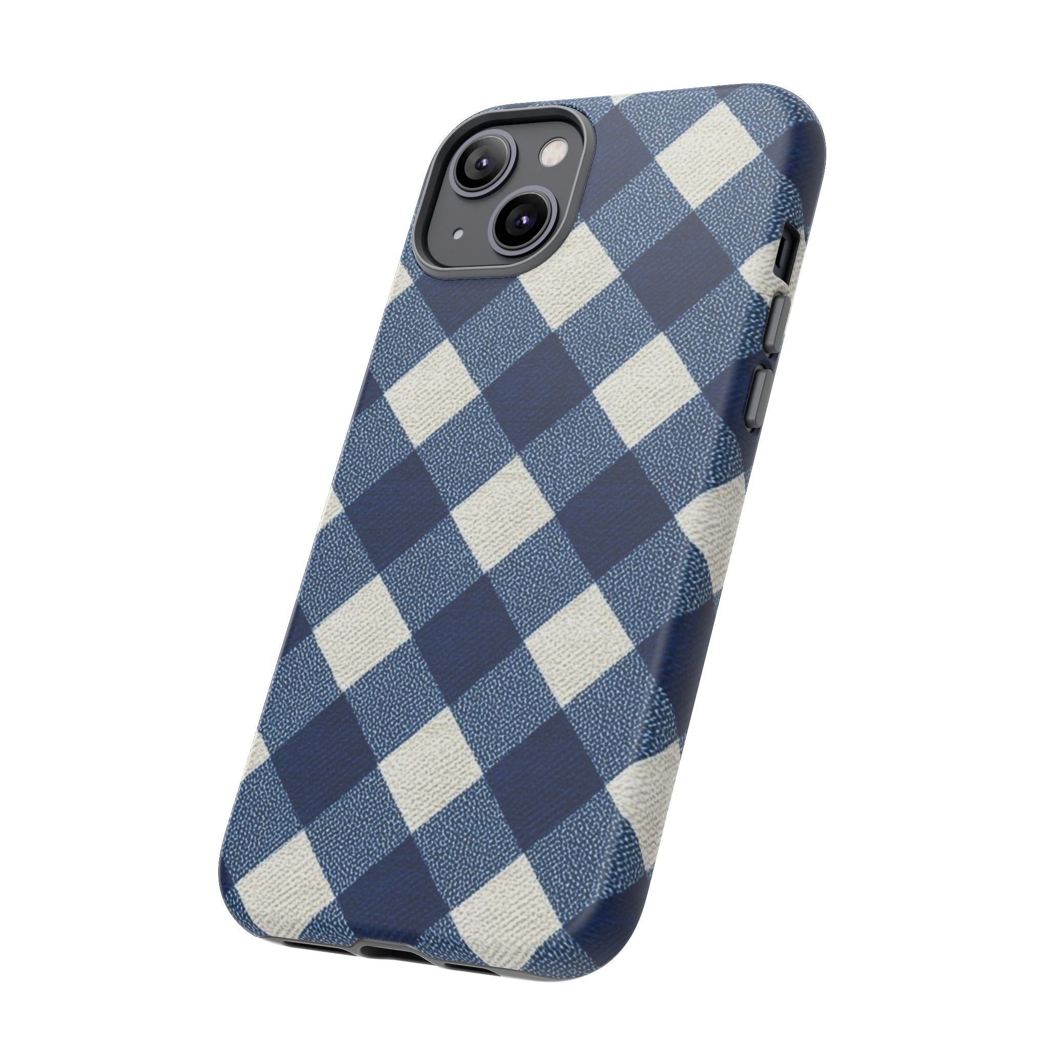 Blue Buffalo Plaid Tough Phone Case — Durable Protective iPhone Cover
