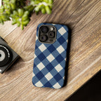 Blue Buffalo Plaid Tough Phone Case — Durable Protective iPhone Cover