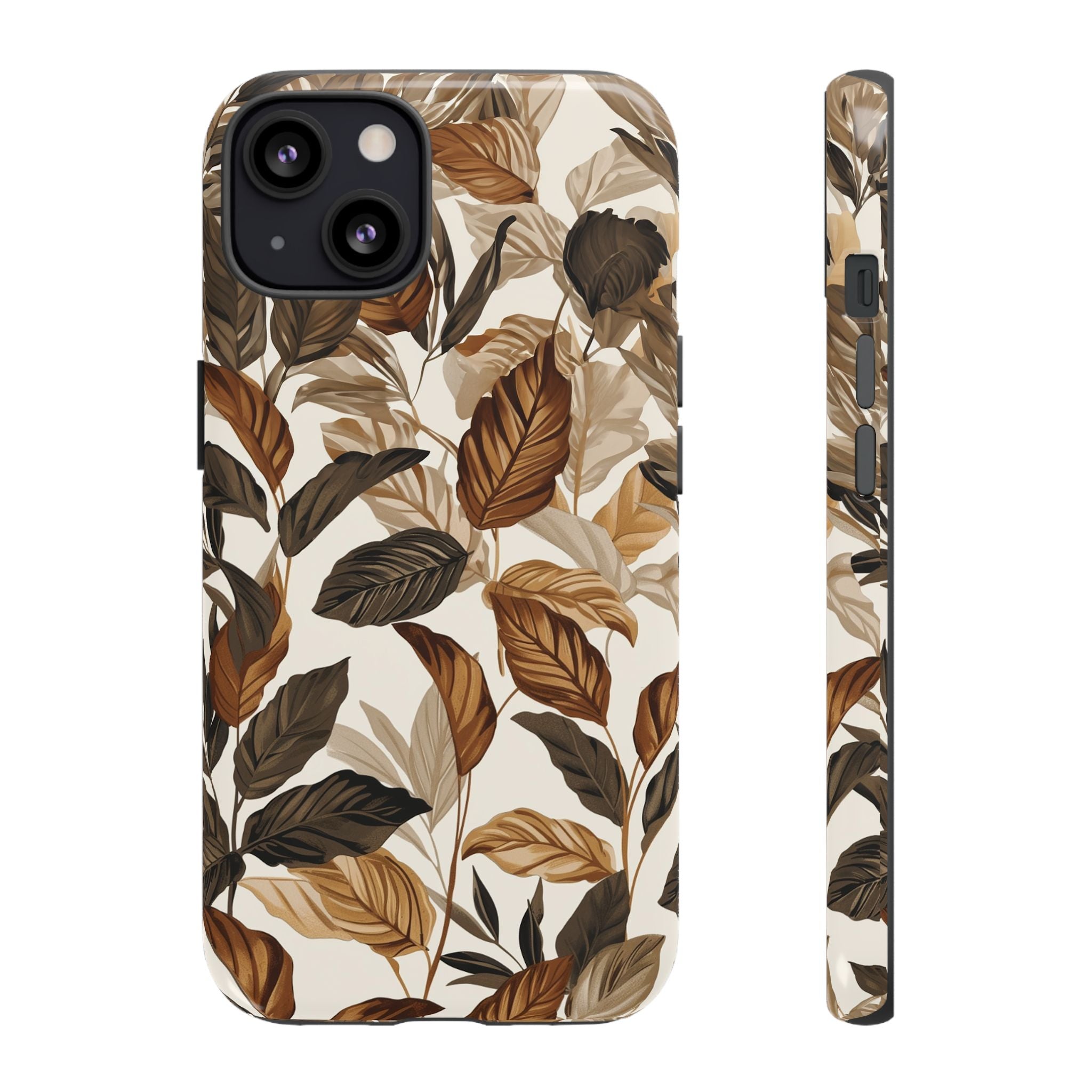 Autumn Leaves Phone Case — Brown Botanical Tough Case