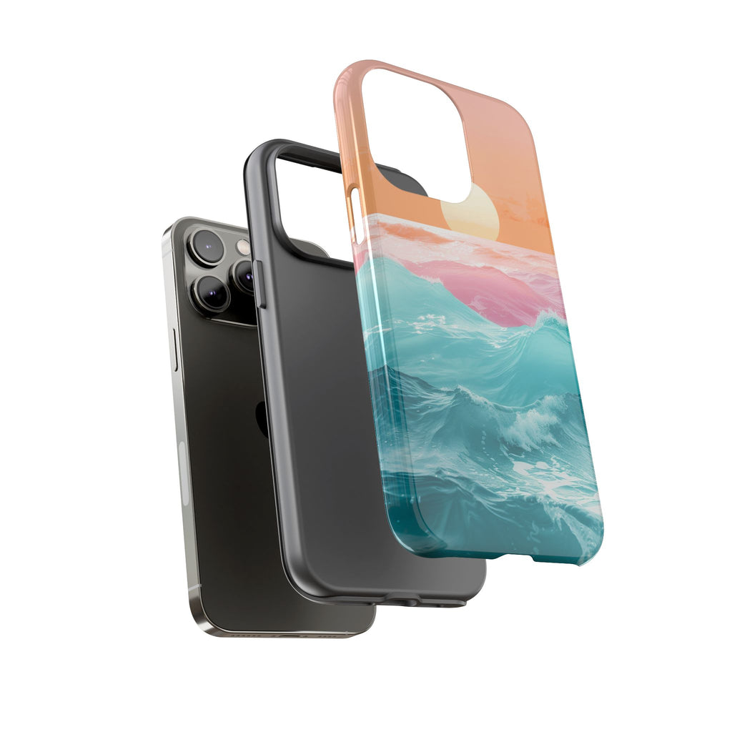 Sunset Ocean Tough Phone Case — Pastel Waves iPhone Cover