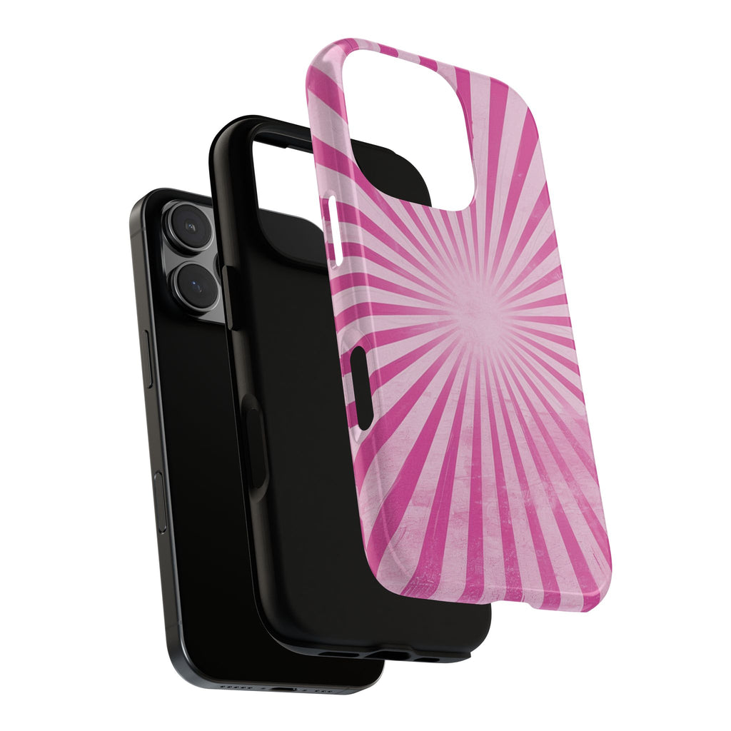 Pink Sunburst Tough Phone Case — Retro Radiant iPhone Cover