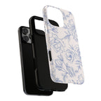 Phone Case — Blue Floral Sketch Tough Protective Case