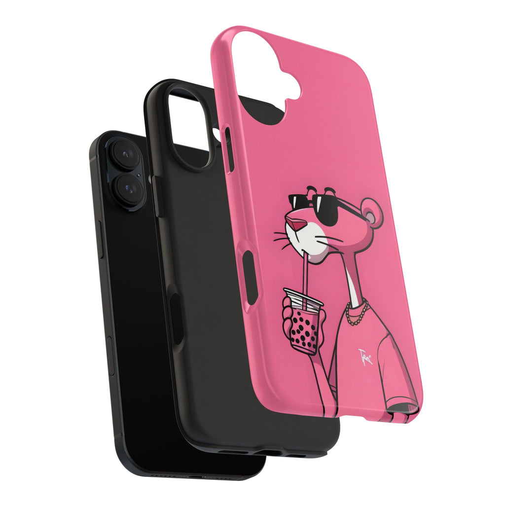 Pink Panther Bubble Tea Phone Case — Tough Protective iPhone Cover