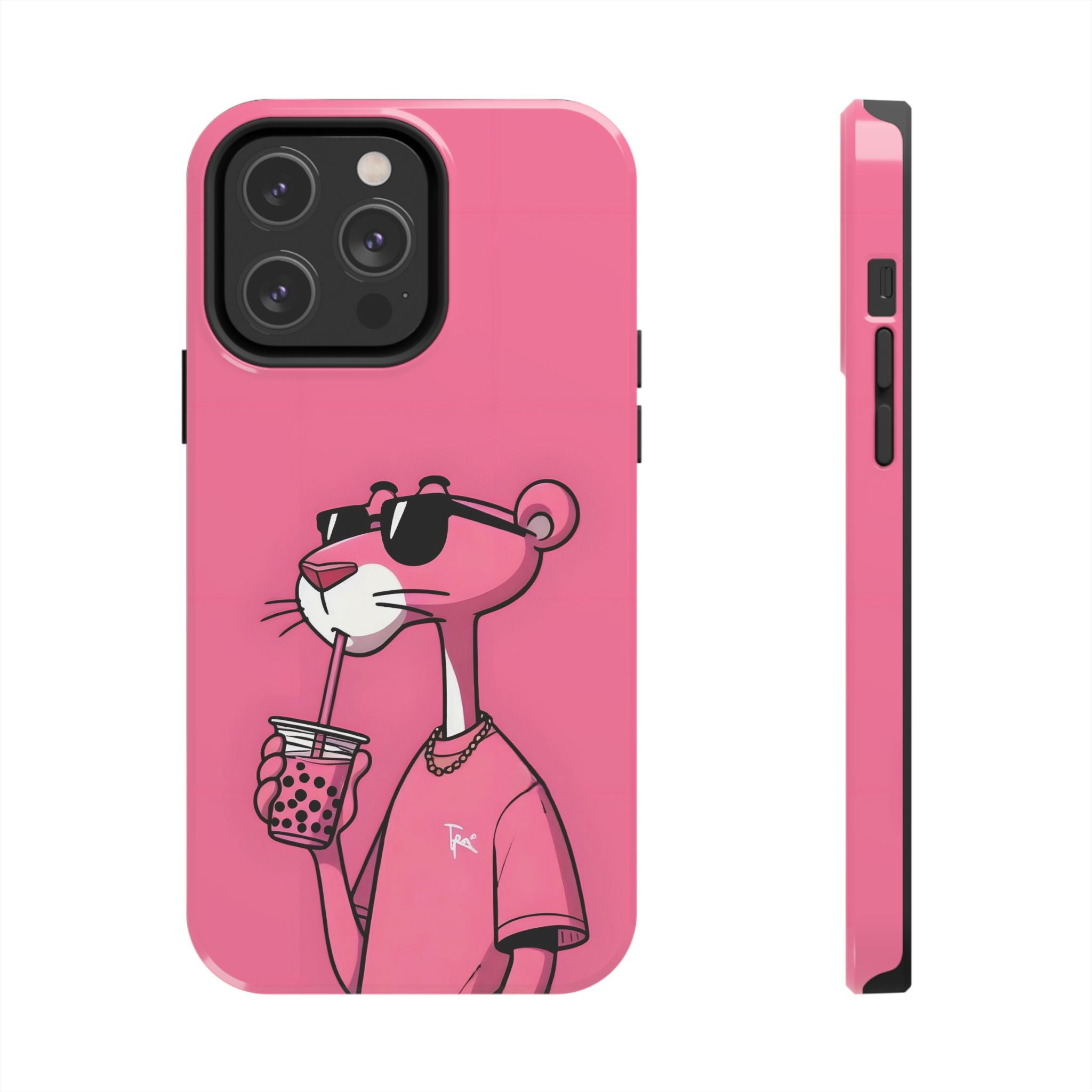 Pink Panther Bubble Tea Phone Case — Tough Protective iPhone Cover