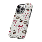 Cherry Bow Phone Case — Retro Cherry & Lips Pattern iPhone Cover
