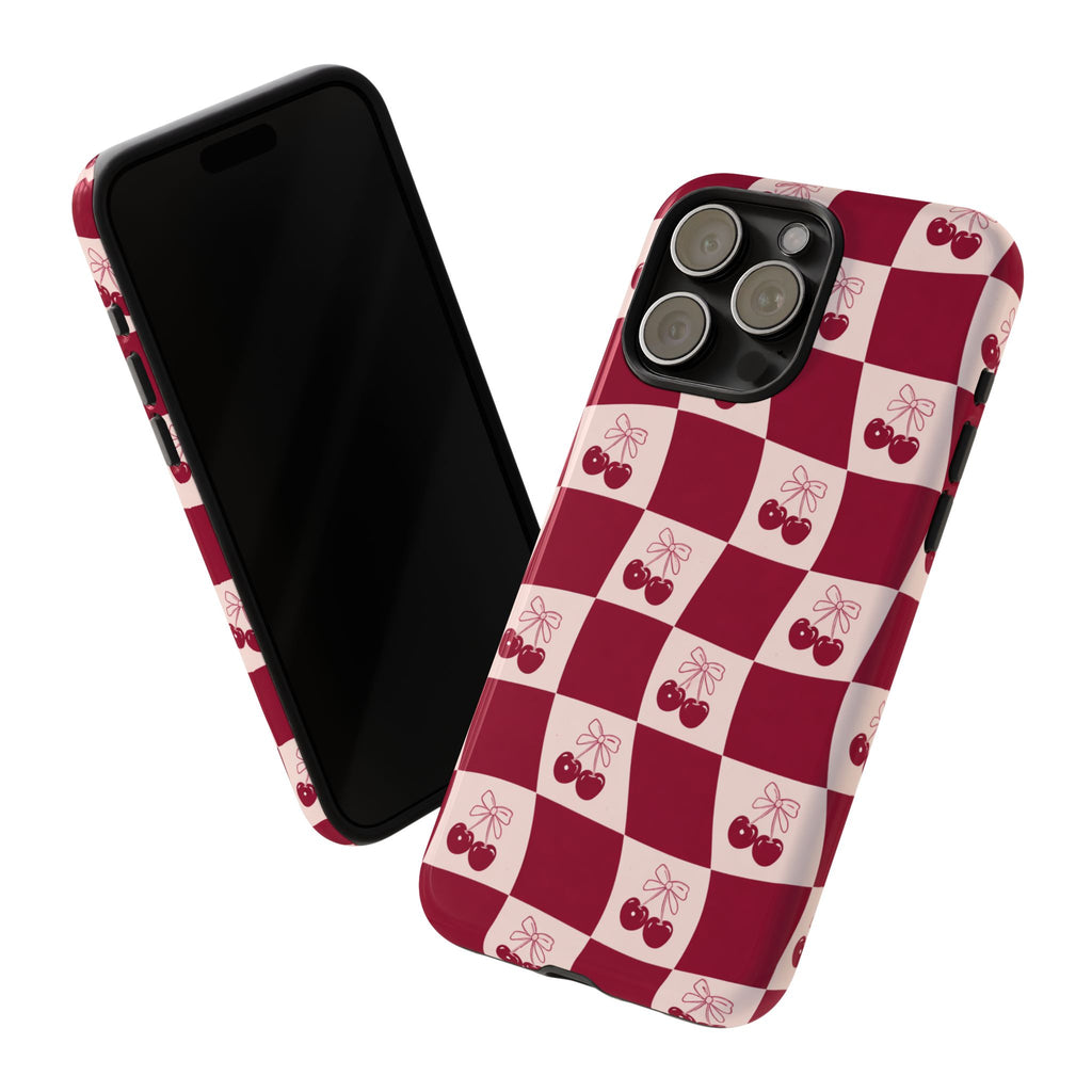 Cherry Checkerboard Tough Phone Case