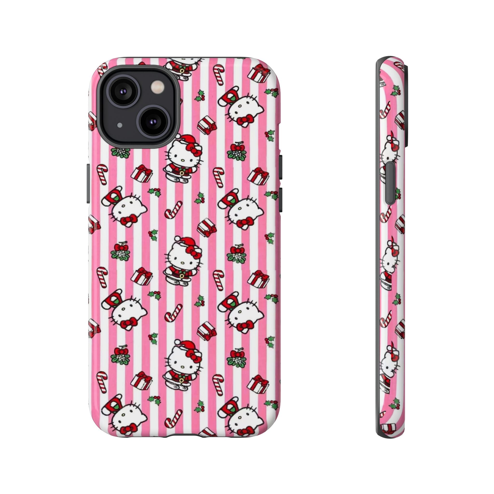 Hello Kitty Pink Holiday Phone Case — Cute Candy Cane & Gift iPhone Cover