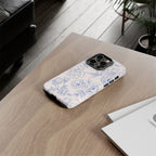 Phone Case — Blue Floral Sketch Tough Protective Case